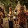 L-R: Alexa Barajas as Teen Mari, Kevin Alves as Teen Travis, Courtney Eaton as Teen Lottie, Liv Hewson as Teen Van, Silvana Estifanos as Teen Britt, Sophie Thatcher as Teen Natalie and Jasmin Savoy Brown as Teen Taissa in Yellowjackets, episode 5, season 3, streaming on Paramount+ with SHOWTIME, 2025. Photo Credit: Kailey Schwerman/Paramount+ with SHOWTIME.