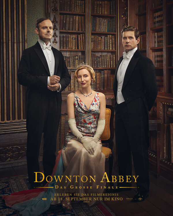 Donton Abbey Lady Edith (Laura Carmichael), Bertie Pelham (Harry Hadden-Paton) & Tom Branson (Allen Leech) Charakterposter (c) Universal Pictures