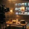 Professionelles Vergleichs-Hero-Bild mit einem gemütlichen modernen Wohnzimmer, mehreren Streaming-Optionen auf einem Fernseher angedeutet, eine Auswahl subtil als bevorzugte Option hervorgehoben, stilvolle Snacks und Fernbedienung auf dem Tisch, warme natürliche Beleuchtung, realistische Texturen, fotorealistisches Bild, kein Text im Bild